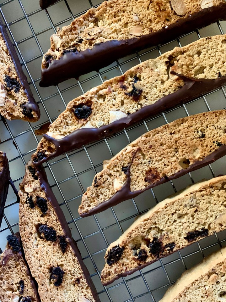 Cherry Almond Dipped&nbsp;Biscotti